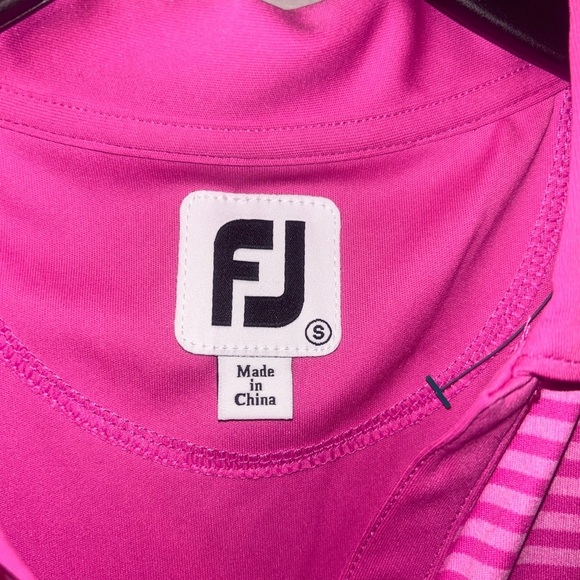 Footjoy shirt - pink striped short sleeve polo with TPC Sawgrass patch - Picture 2 of 10